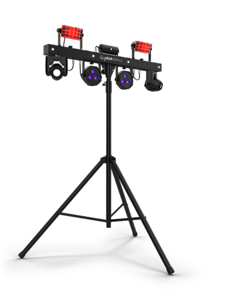 Système d’éclairage Chauvet GigBAR Move ILS avec lyres motorisées sur trépied